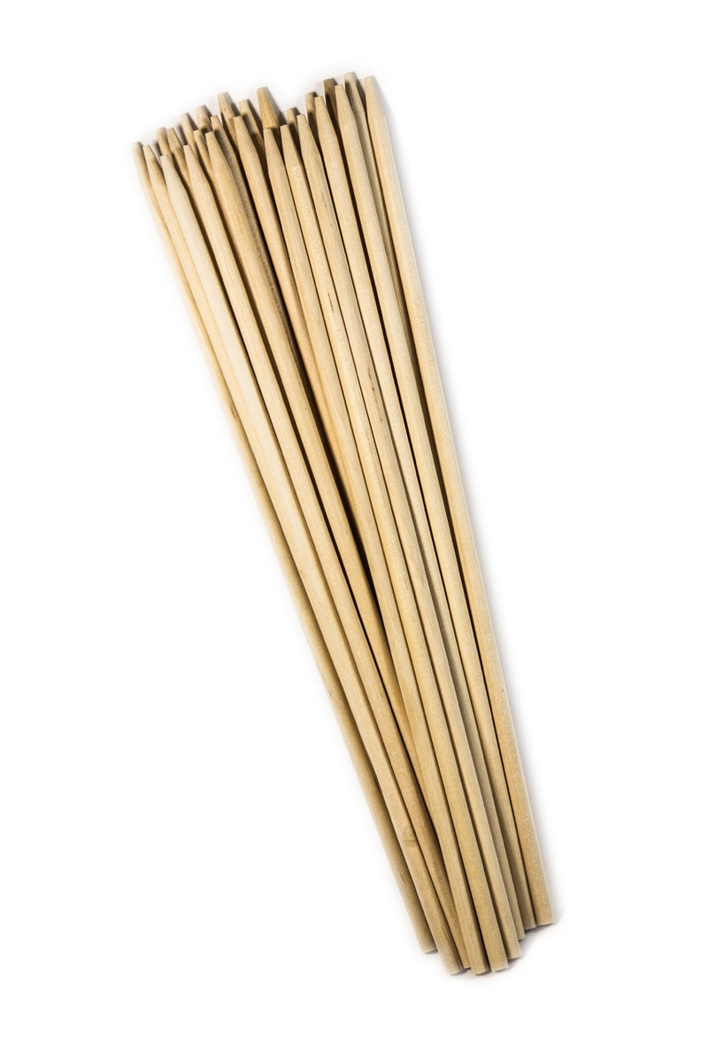 Perfect Stix عصي مثالية CDS 120 SP-100 خشبية شبه مدببة لعصا الكورن دوج، 12" سيخ x 1/4" شبه مدبب (عبوة من 100) - Image 1